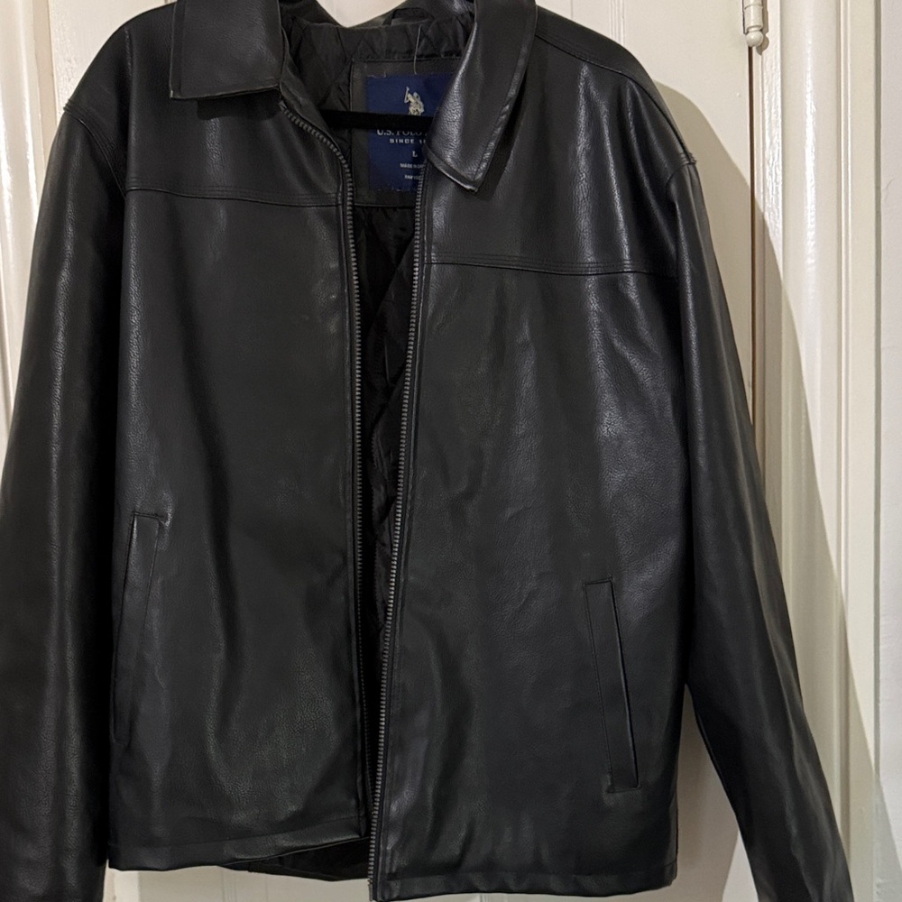 U.S. Polo Assn. Men's Black Leather Jacket